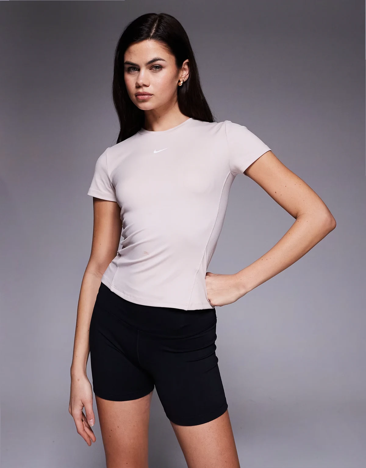 Nike One Training fitted T-shirt in pink