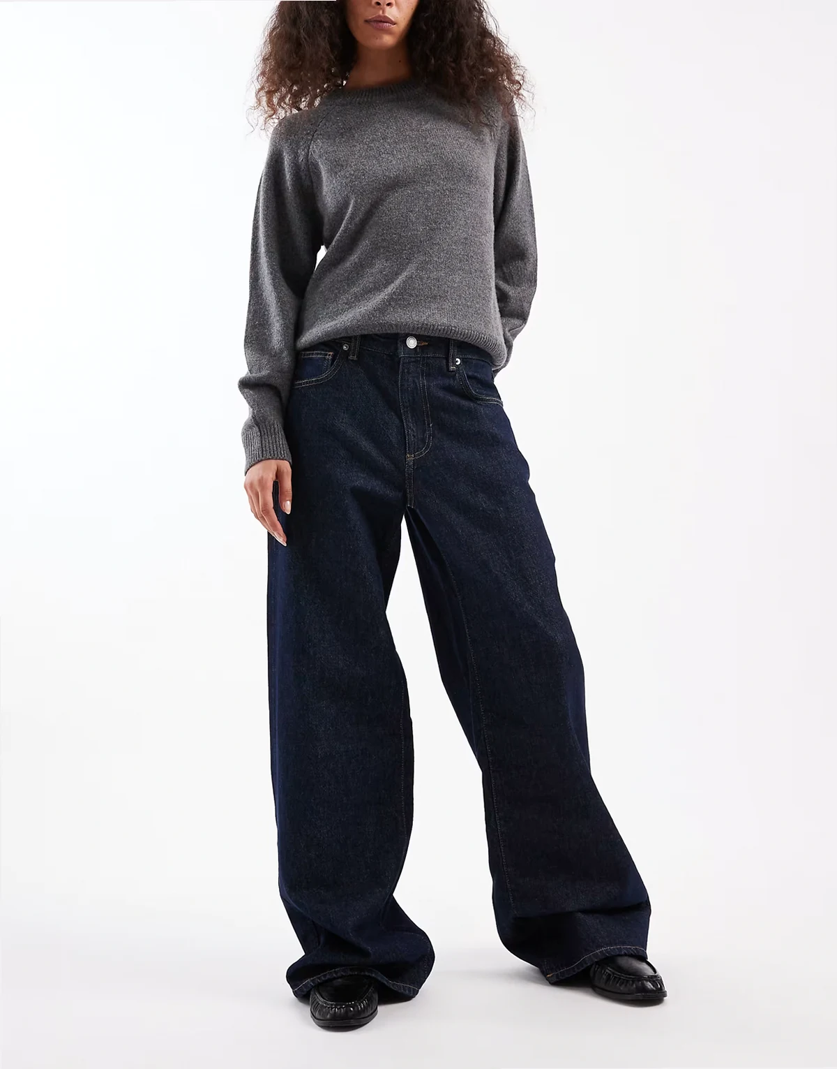 – Relaxed Fit Jeans in Shutter-Blau mit weitem Bein