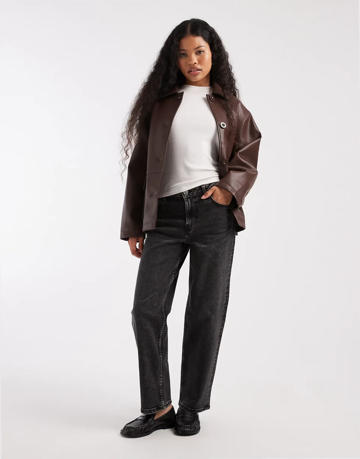 straight leg jeans in black wash