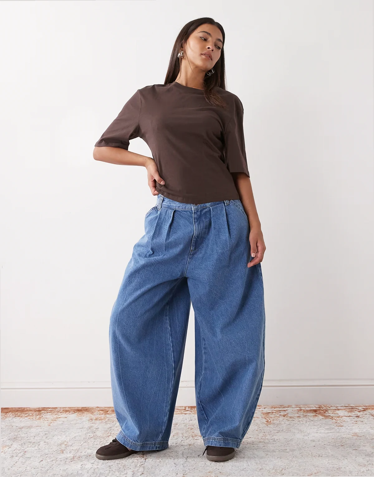 – XL – Ballon-Jeans in marmorierter Waschung