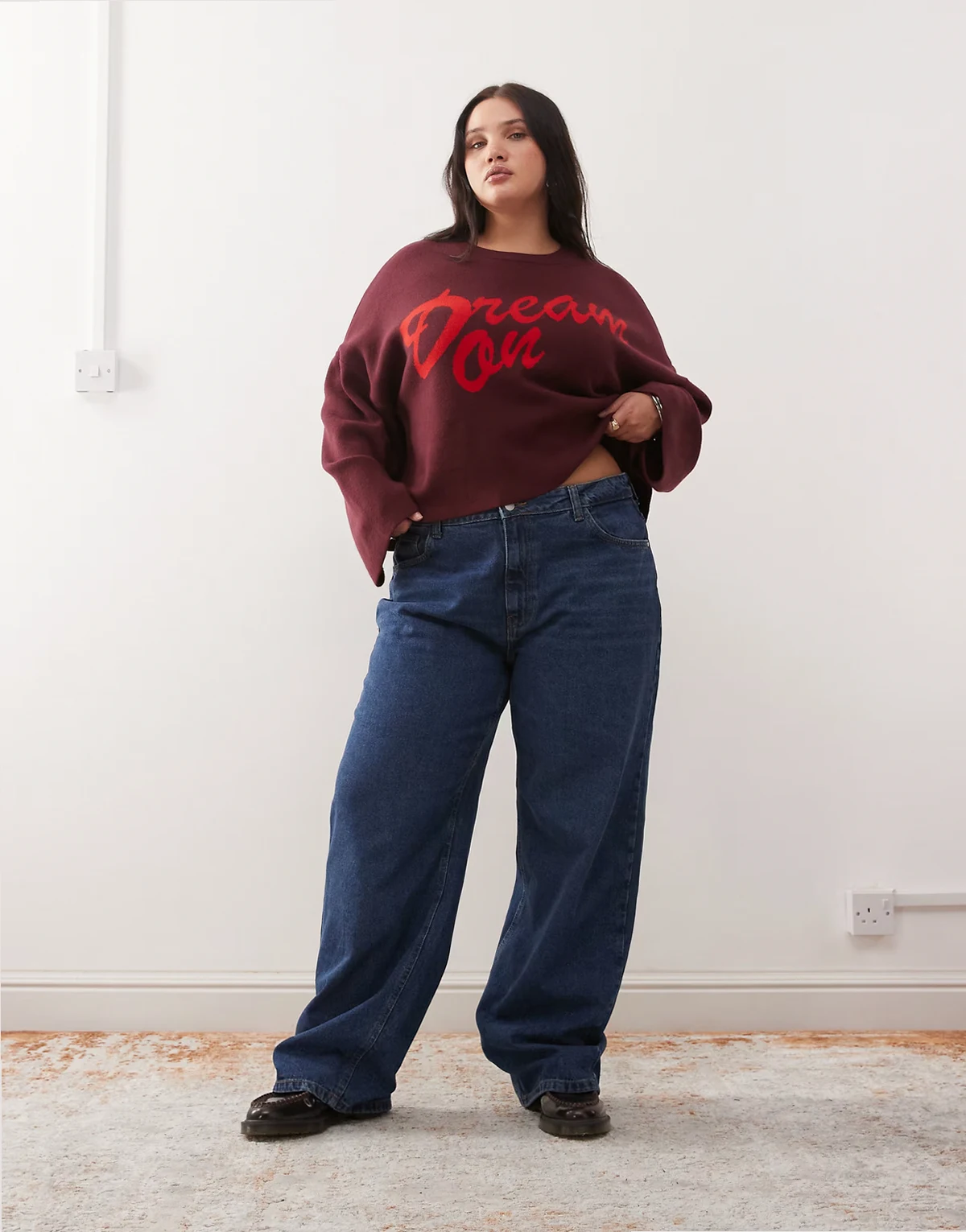 – Alexa – Gerade Jeans in Dunkelblau mit mittelhohem Bund
