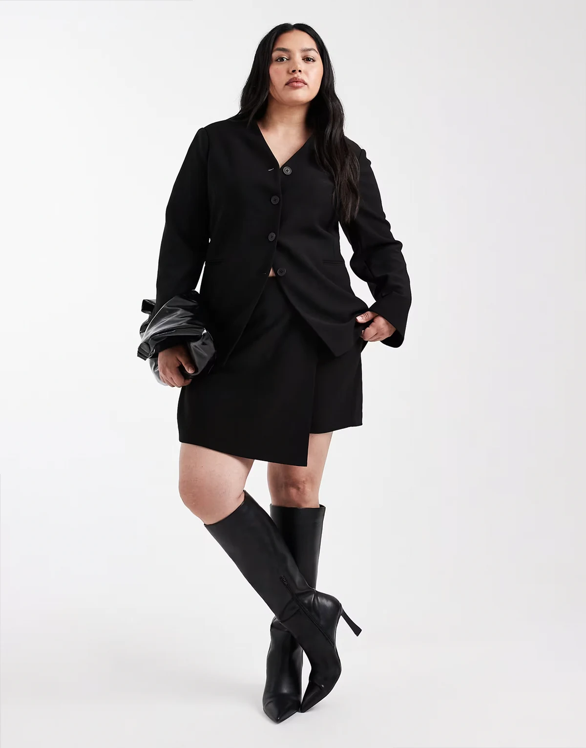 tailored skort in black - part of a set
