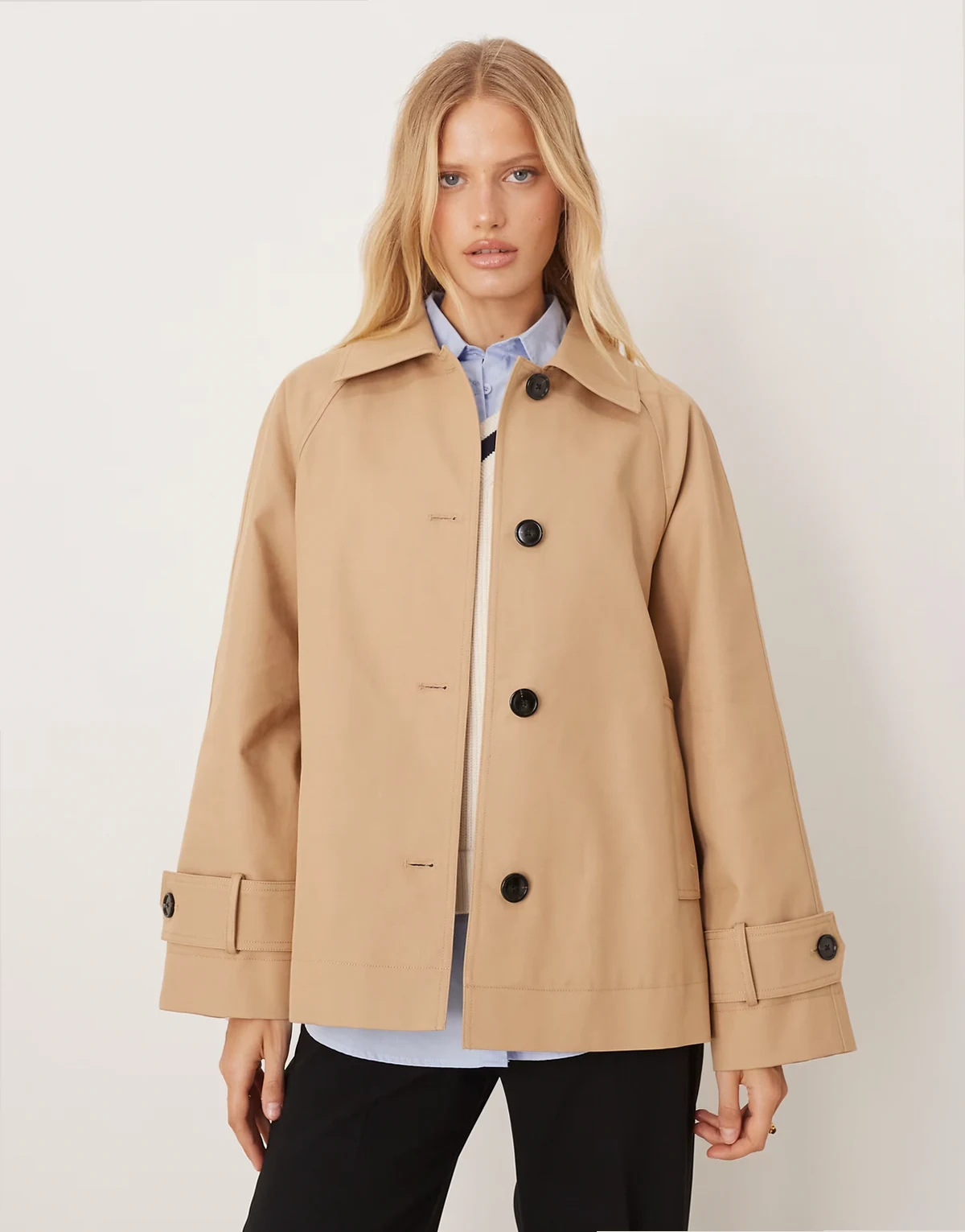 – Baumwoll-Parkajacke in Hellbeige