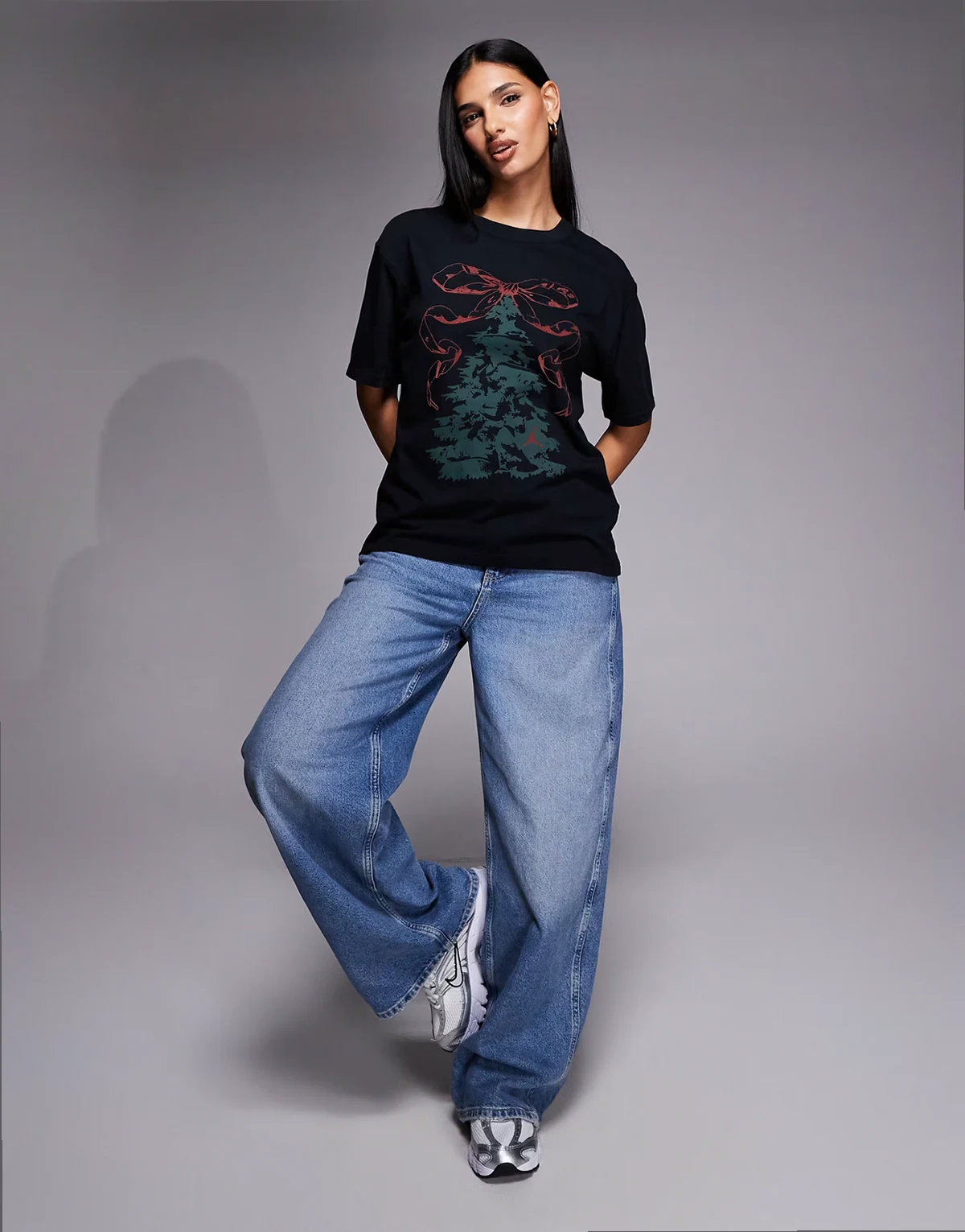 Nike Air Jordan Christmas graphic T-shirt in black