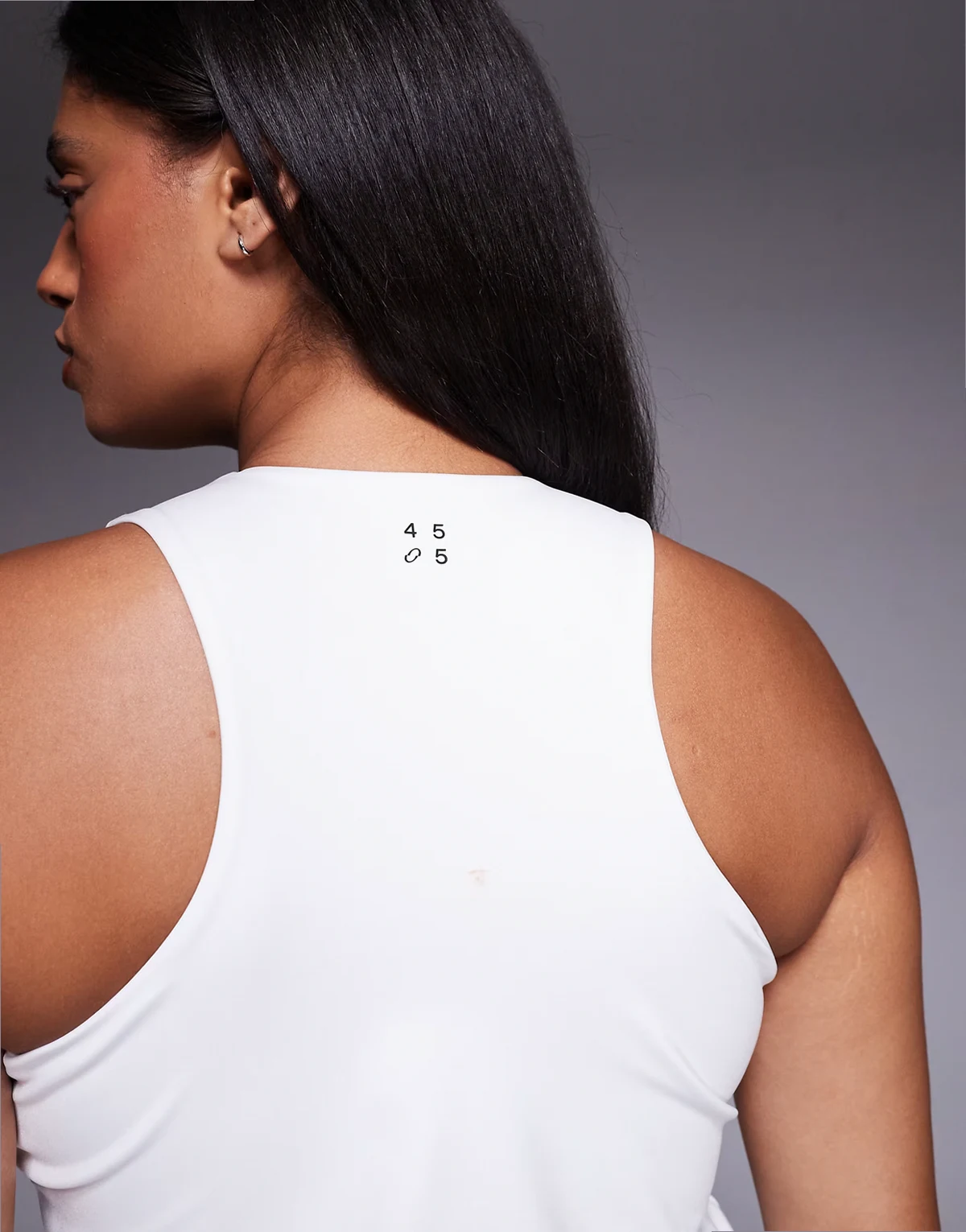 Curve Icon active racer back tank top with inner bra and removable padding in white
