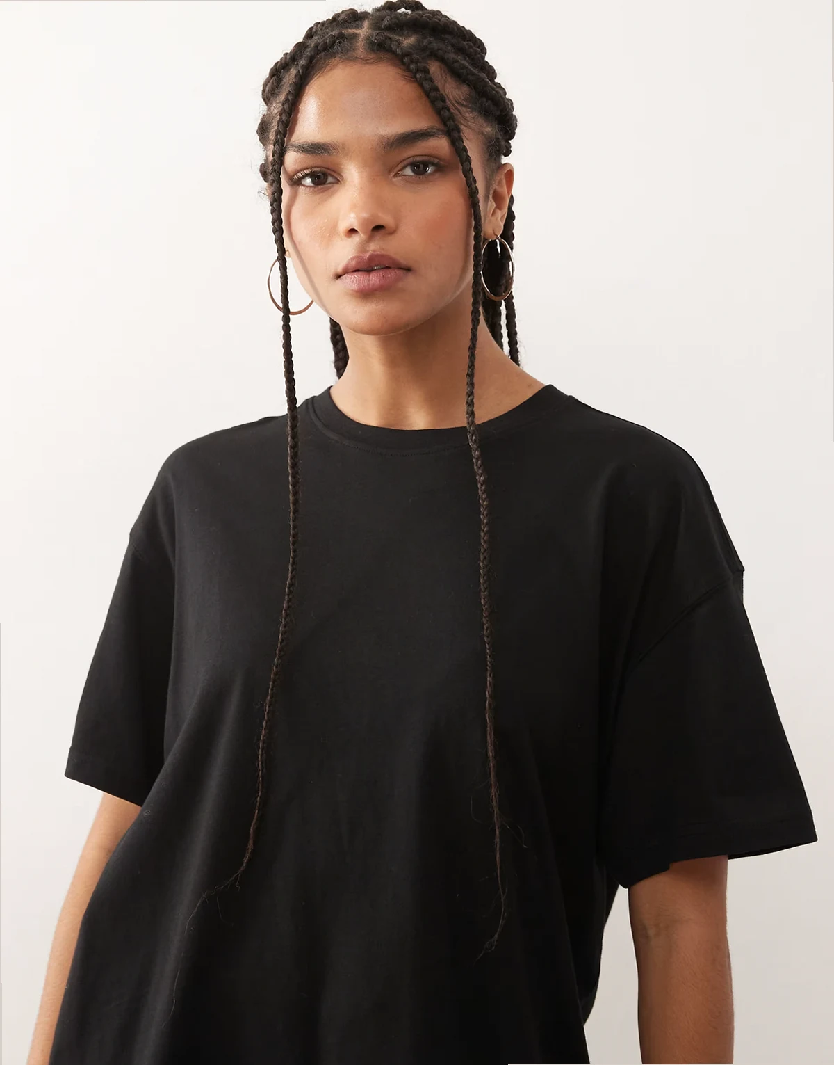 – Kastiges Oversize-T-Shirt in Schwarz