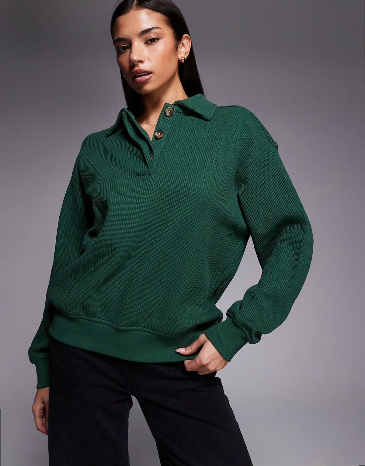 Nike Air Jordan Flight long sleeve waffle top in green