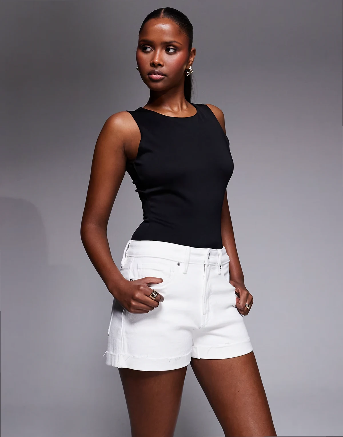 – Good Girlfriend – Jeansshorts in Weiß