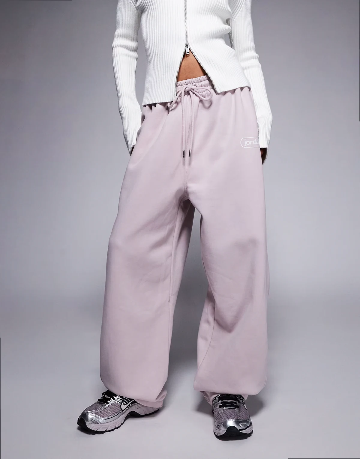 woven pants in light gray