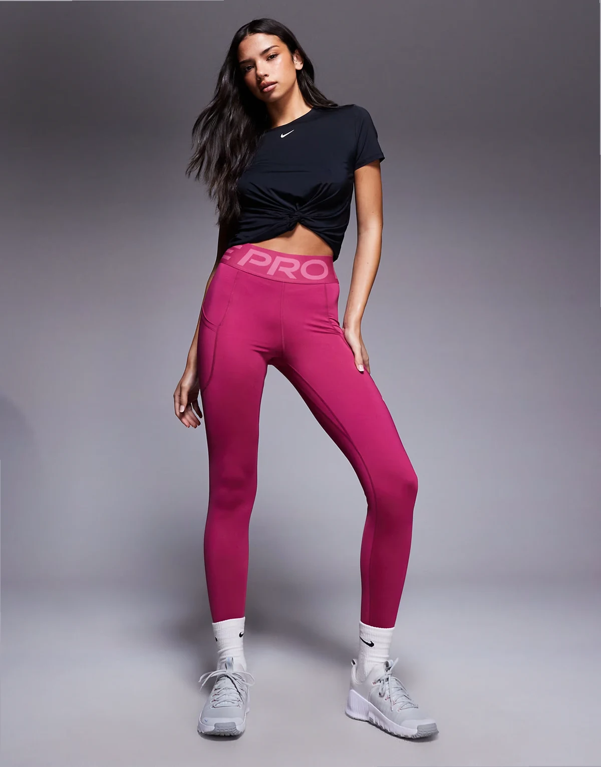 Nike Pro Training sculpt tights in pink