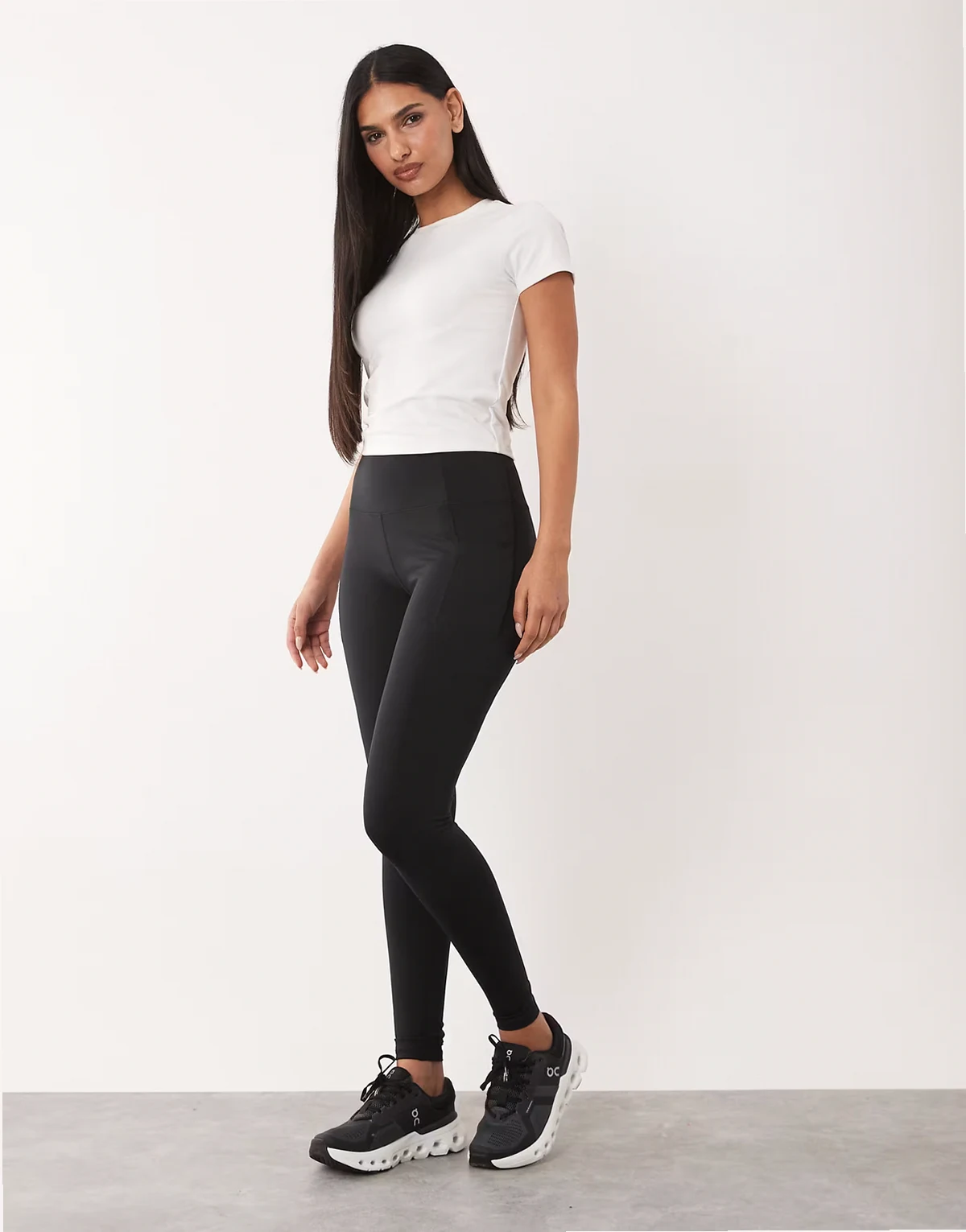 Hourglass active waist snatching high rise gym leggings in black