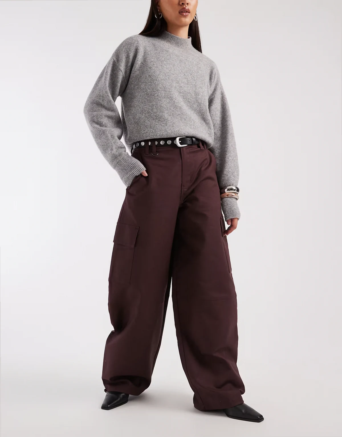 – Ballonhose in Fudge mit Utility-Taschen
