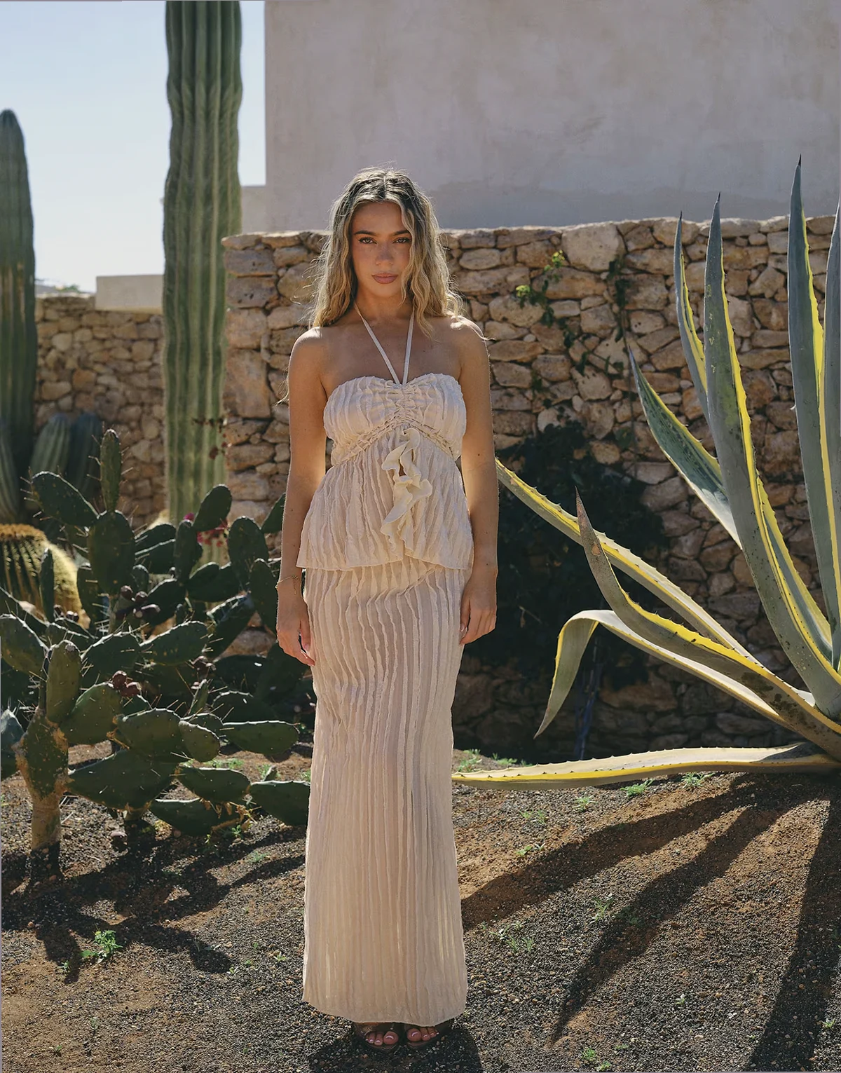 X Liv Silverman maxi skirt in beige