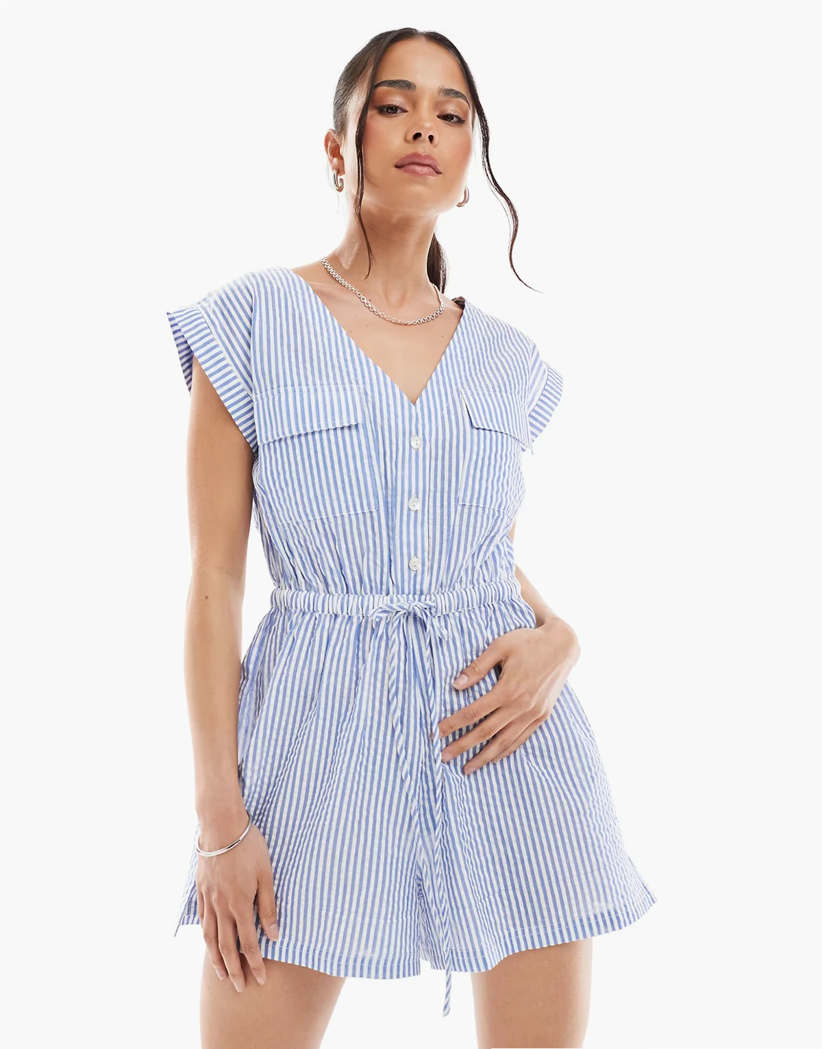 – Playsuit in Blau gestreift