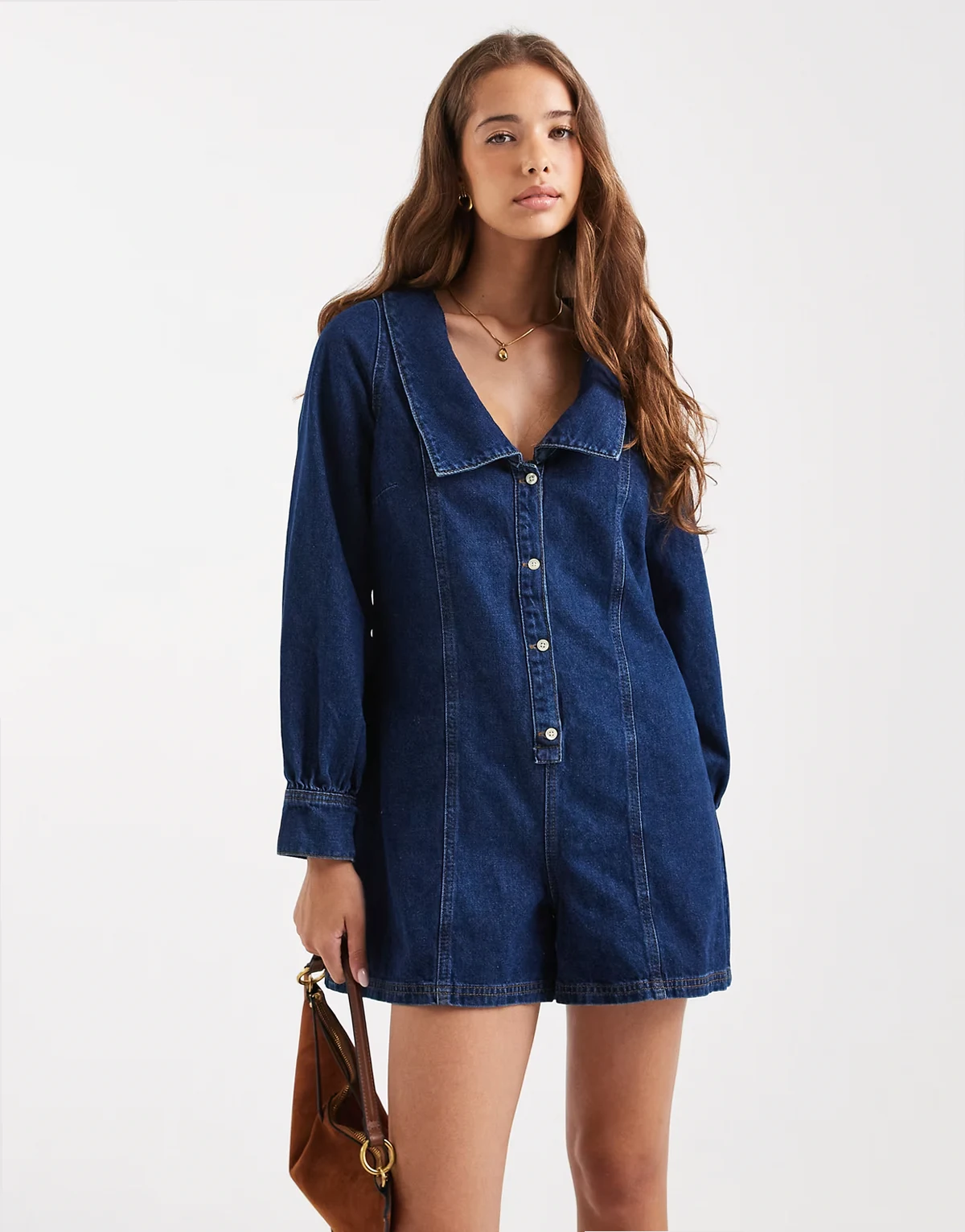 – Langärmliger Playsuit mit Matrosen-Design in mittlerer Waschung