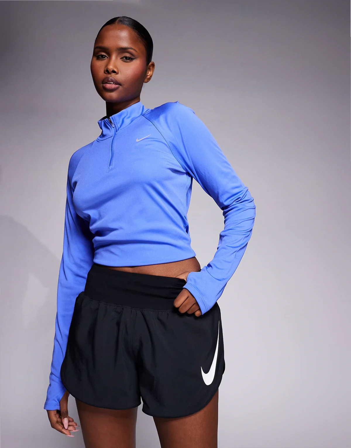 Nike Tempo running shorts with Swoosh detail in black