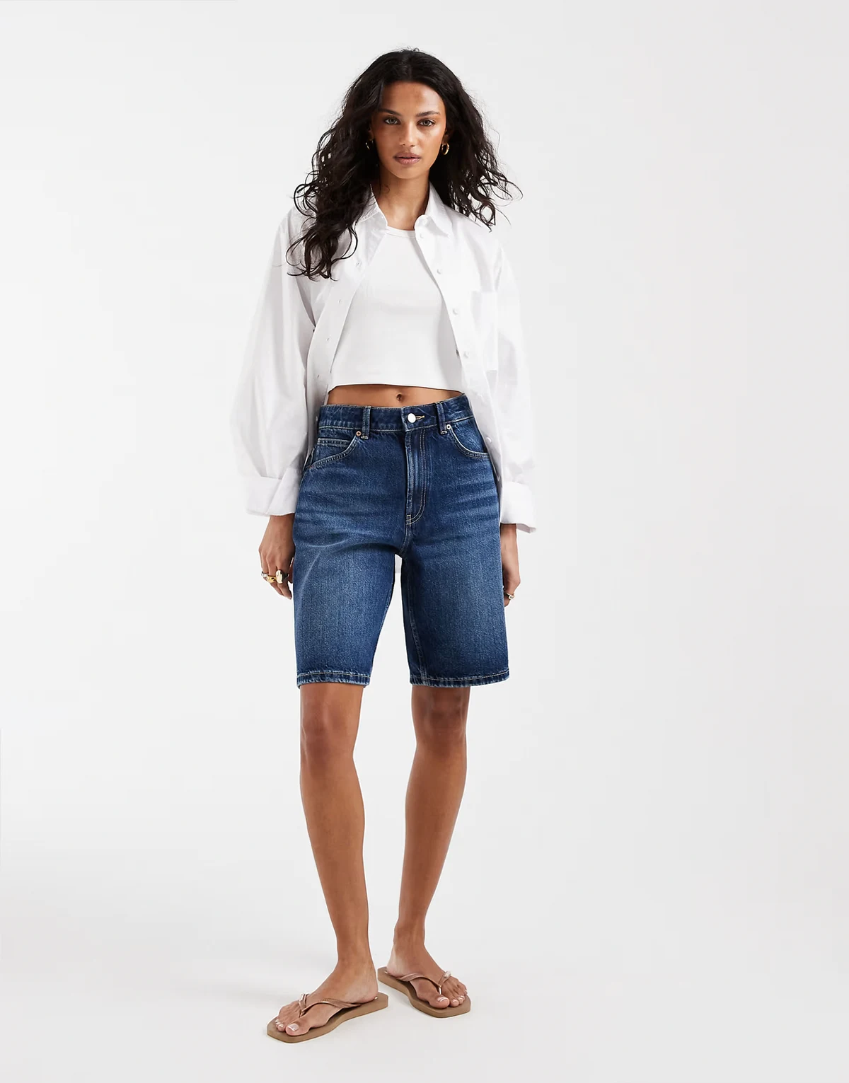– Bermuda-Jeansshorts in Rinse-Waschung