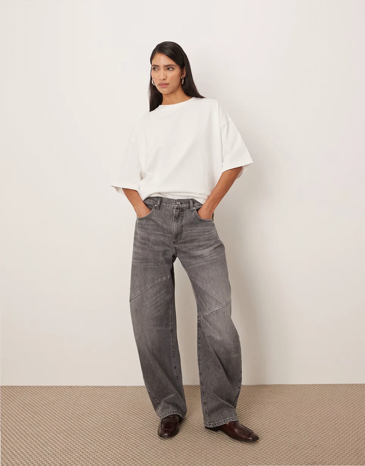 Tova swirl denim jeans in washed gray