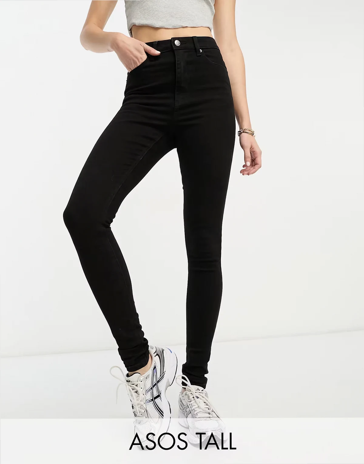 ASOS DESIGN Tall czarne jeansy o obcisłym kroju