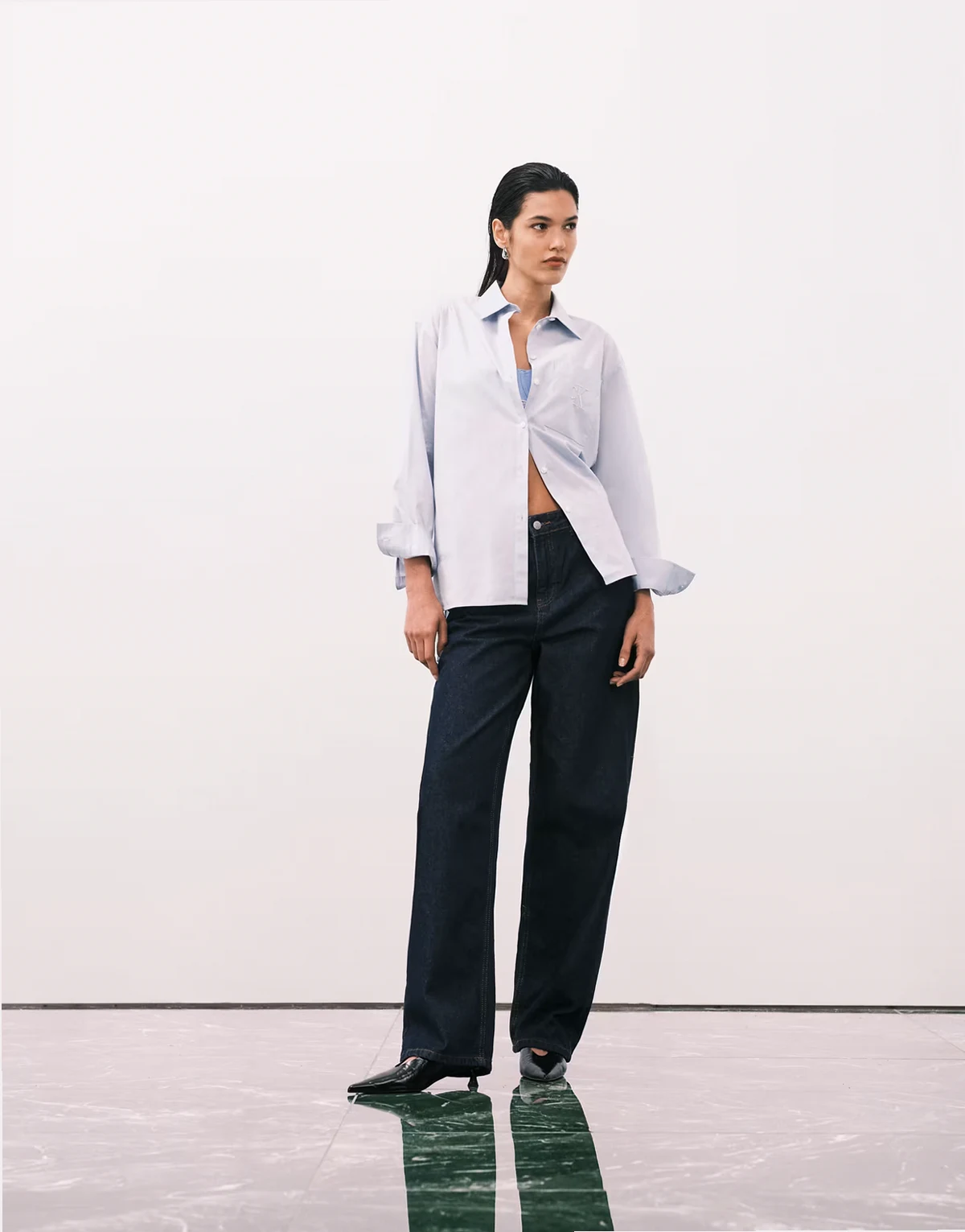 – Alexa – Jeans in Indigoblau mit mittelhohem Bund und weitem Bein