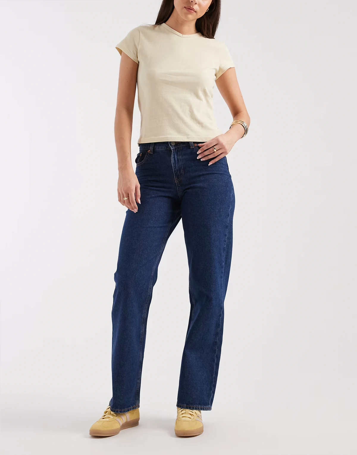 – Seville – Ciemnoniebieskie luźne jeansy