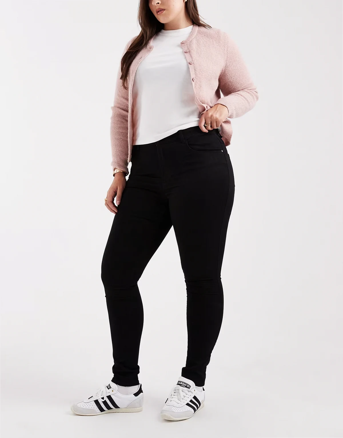 – Augusta – Czarne jeansy o obcisłym kroju z podwyższonym stanem