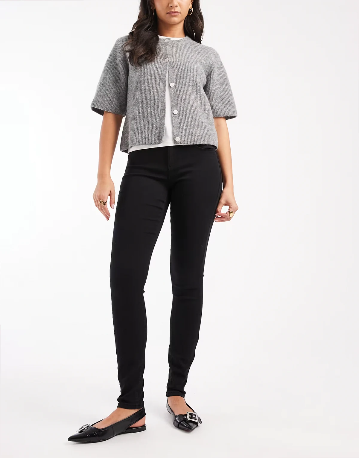 – Royal – Skinny-Jeans in Schwarz mit hohem Bund