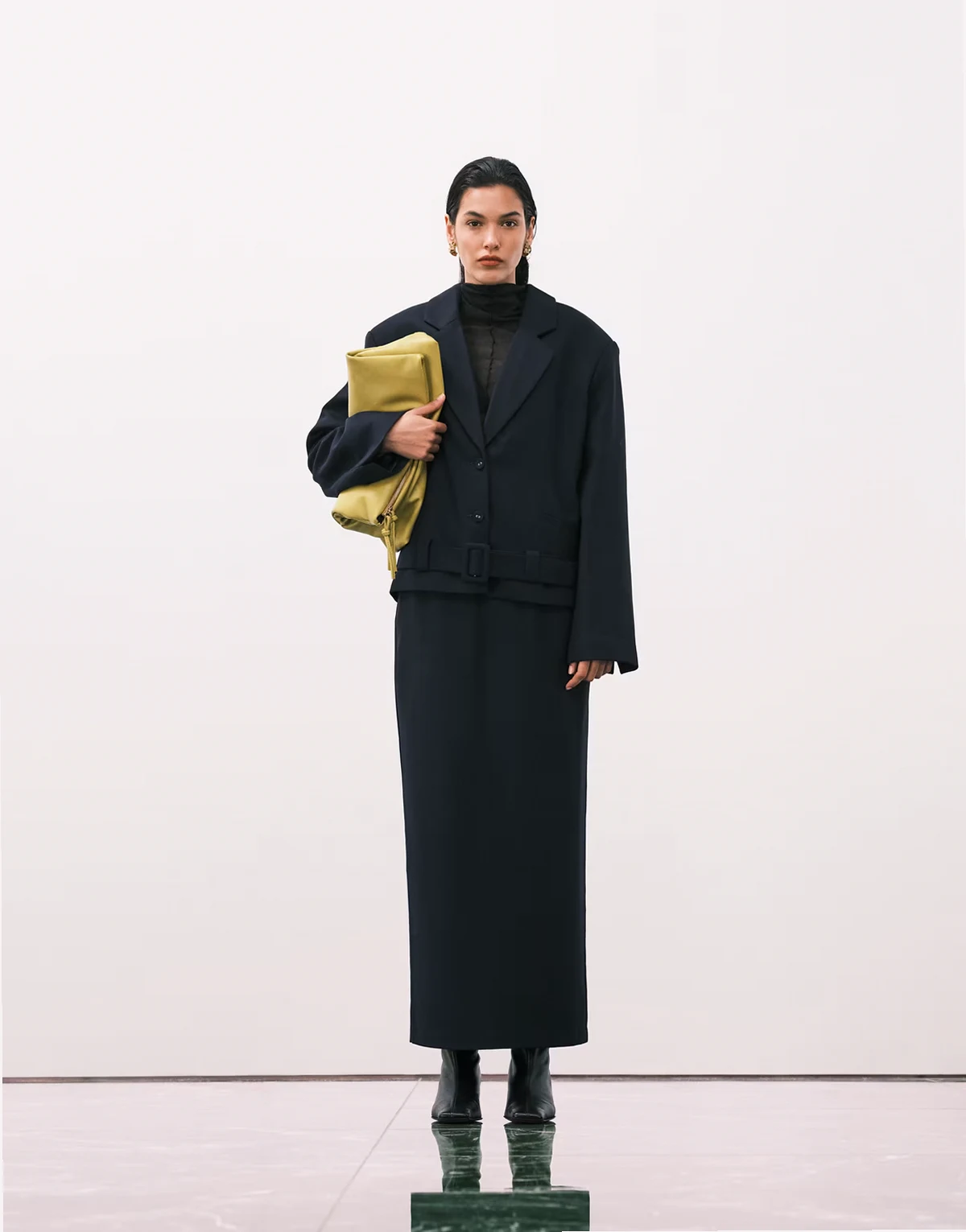 tailored midi pencil skirt in navy - part of a set