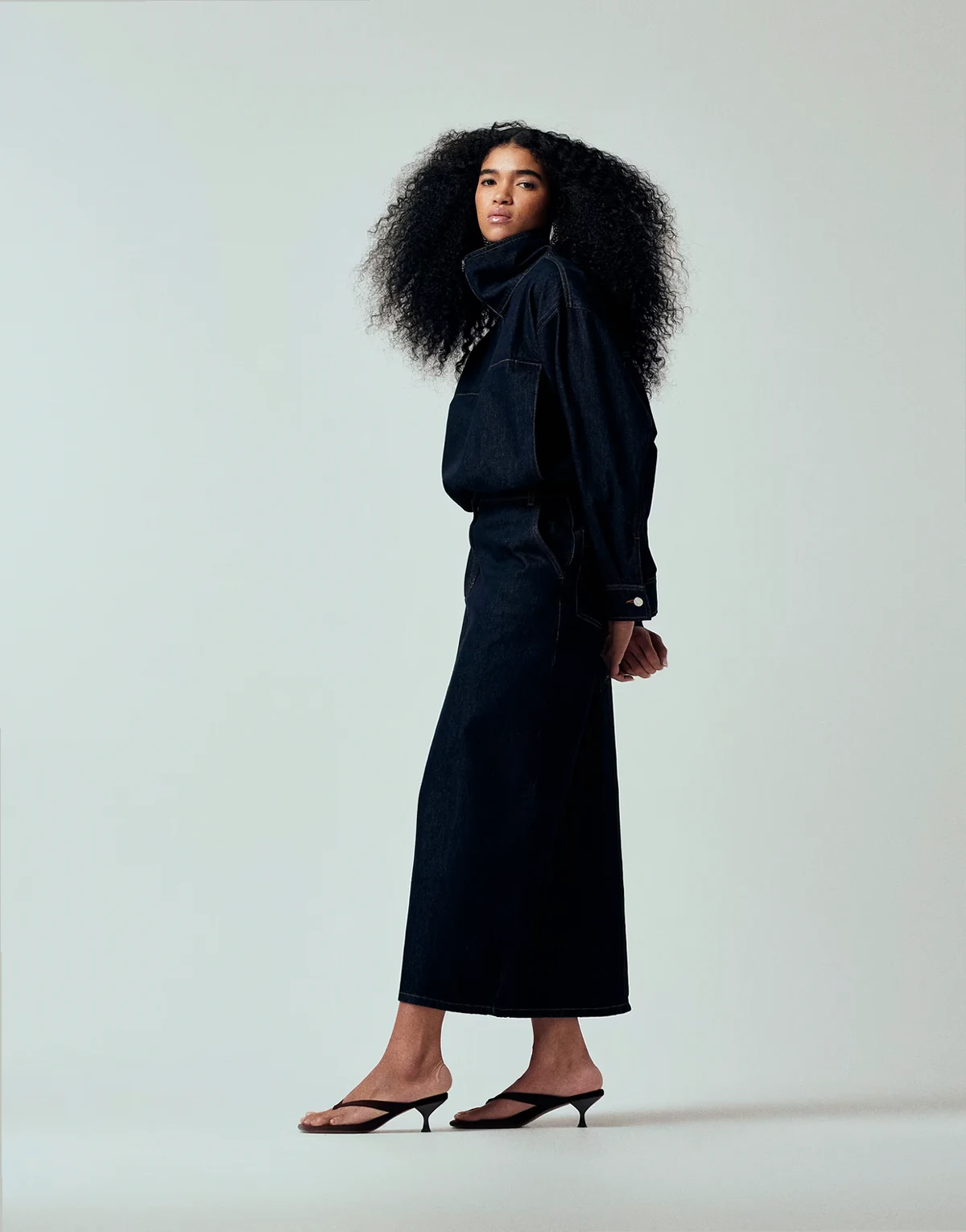 – Eleganter Jeans-Bleistiftrock, Kombiteil