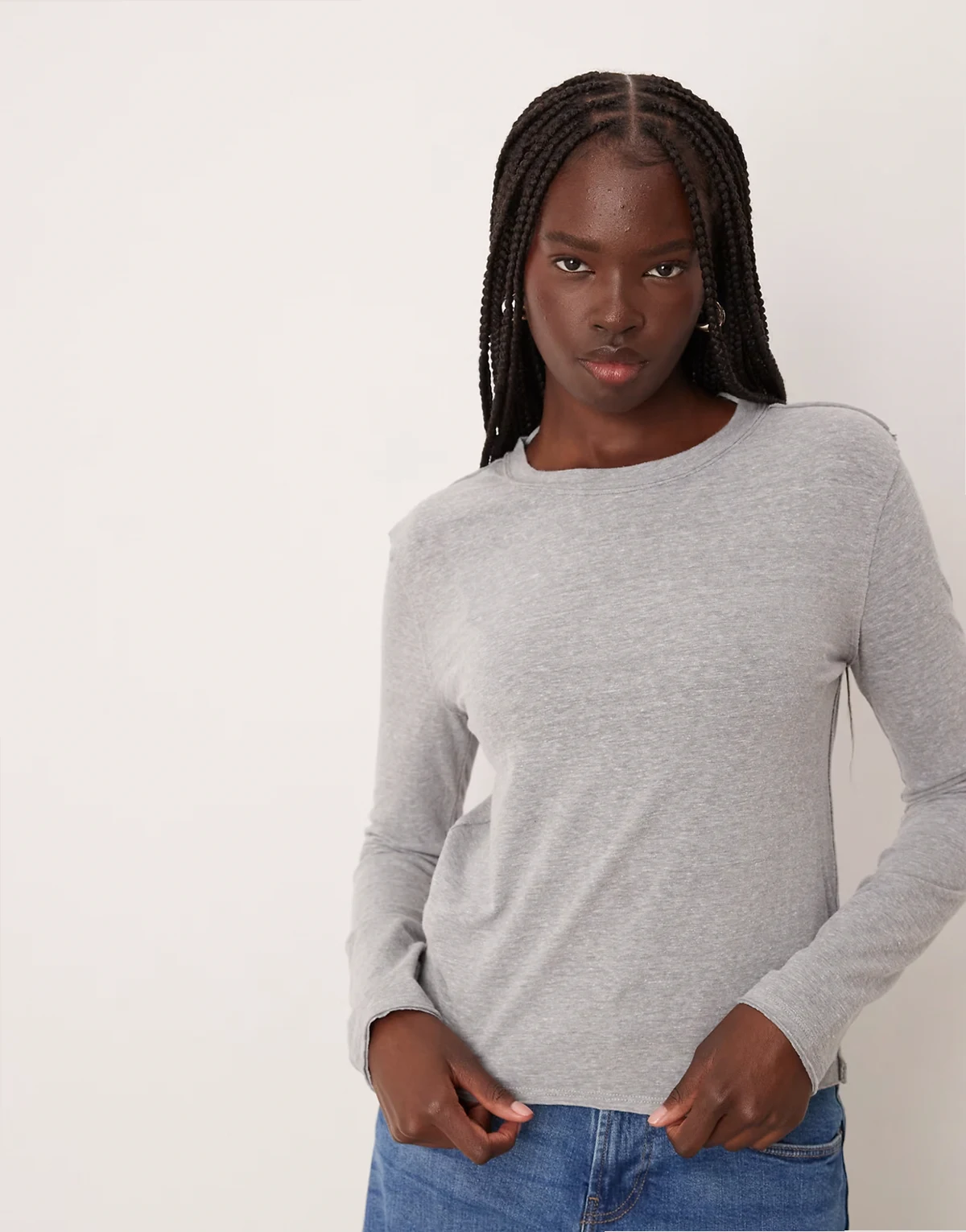 Nova long sleeve T-shirt in greyhound
