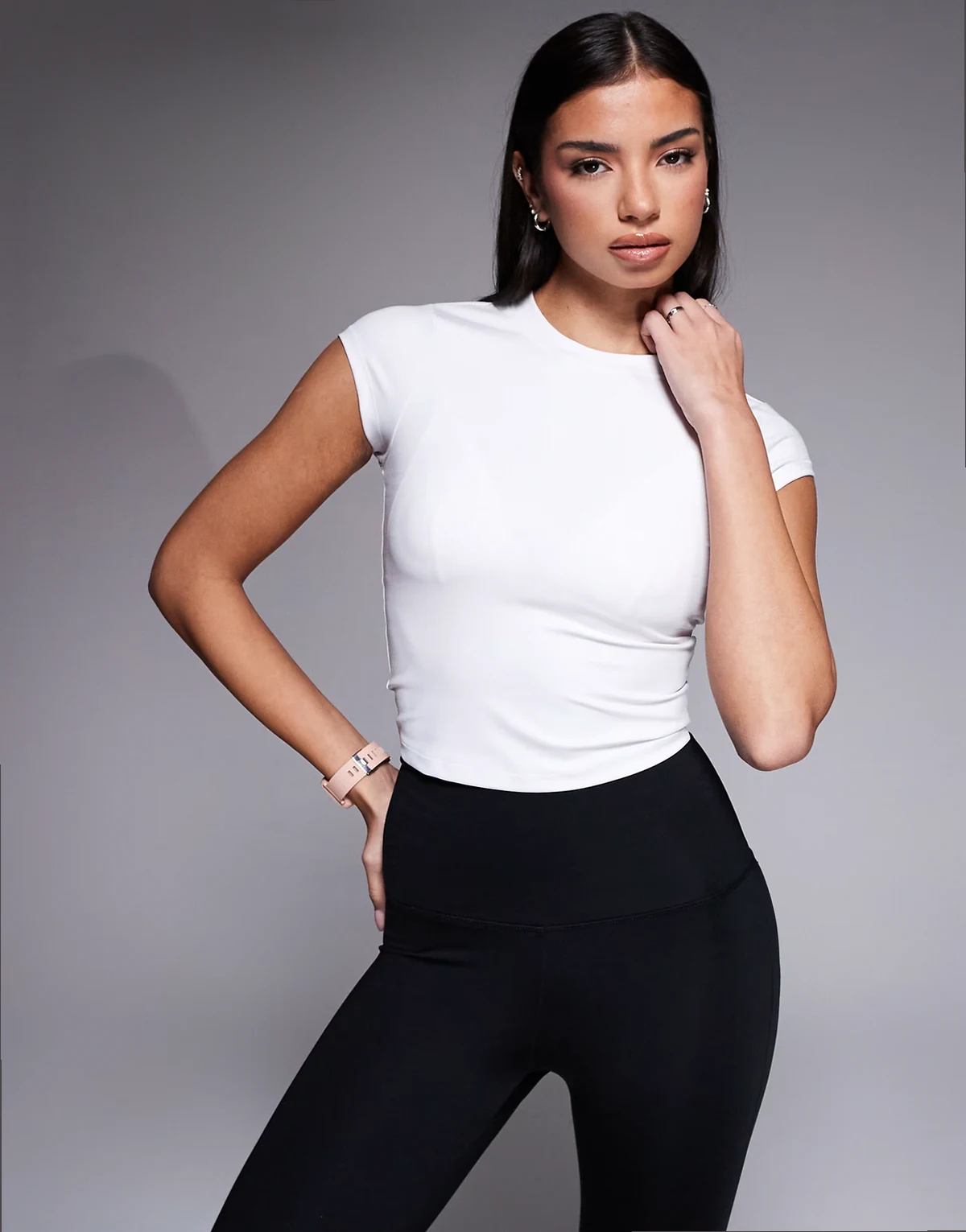 cap sleeve performance baby T-shirt in white