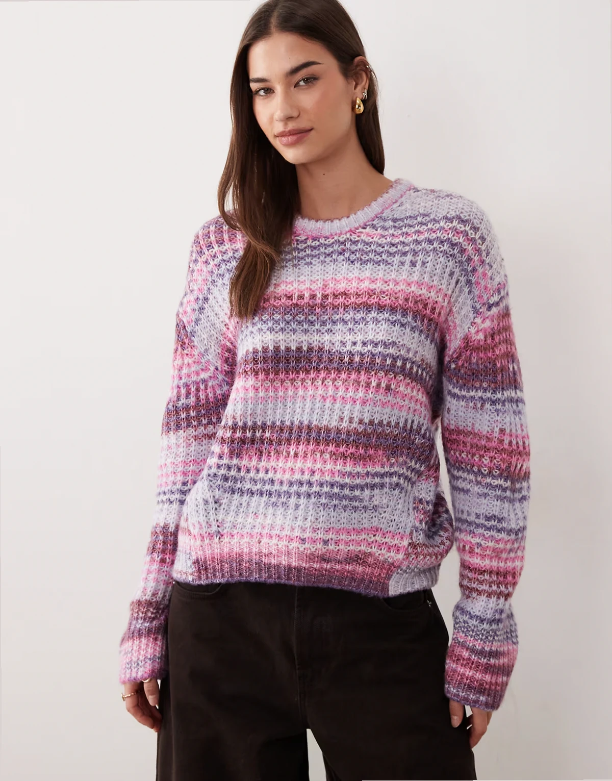 – Bunter Pullover mit Space-Dye-Muster
