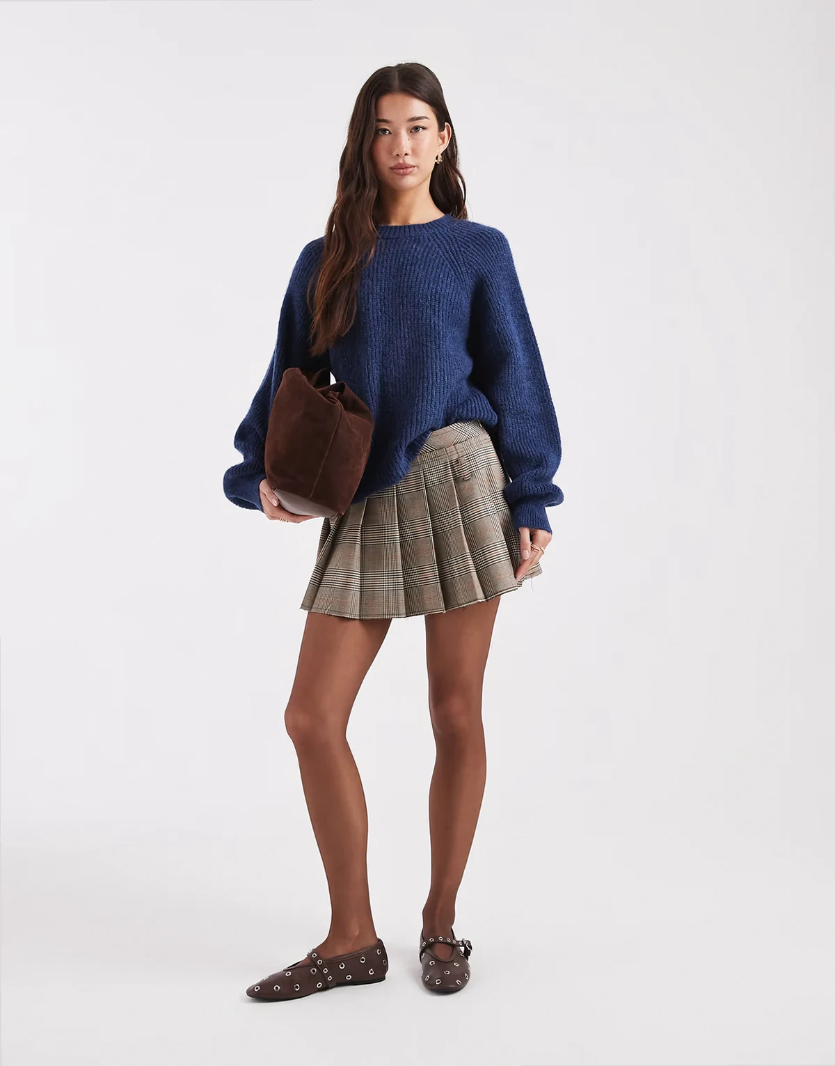 – Kastiger Strickpullover in Blau