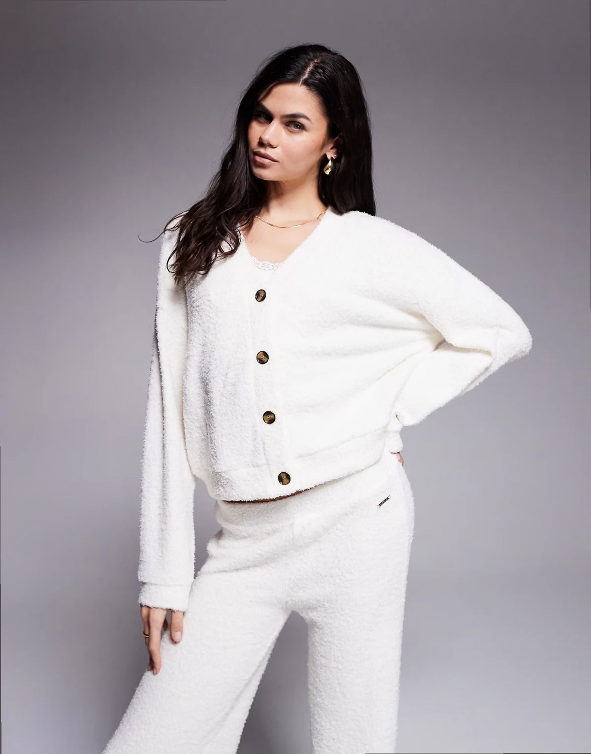 cozy cardigan in cream - part of a set