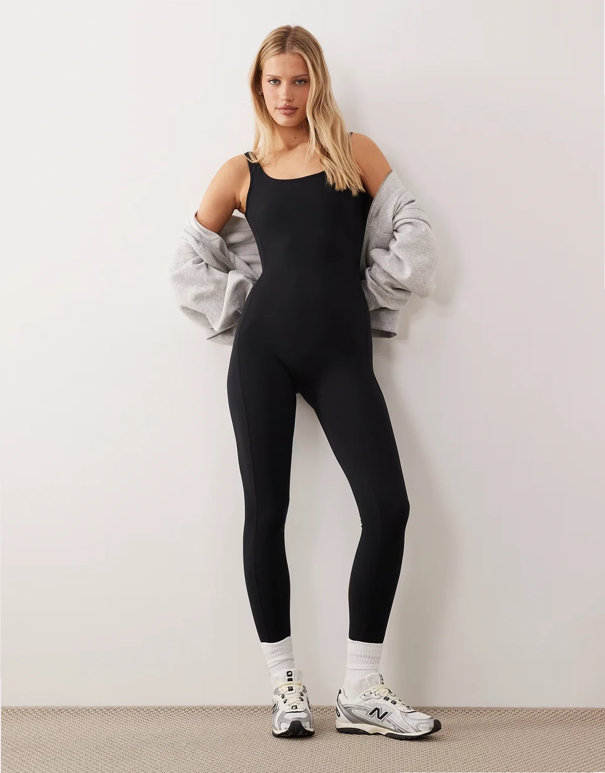 low back jumpsuit in black
