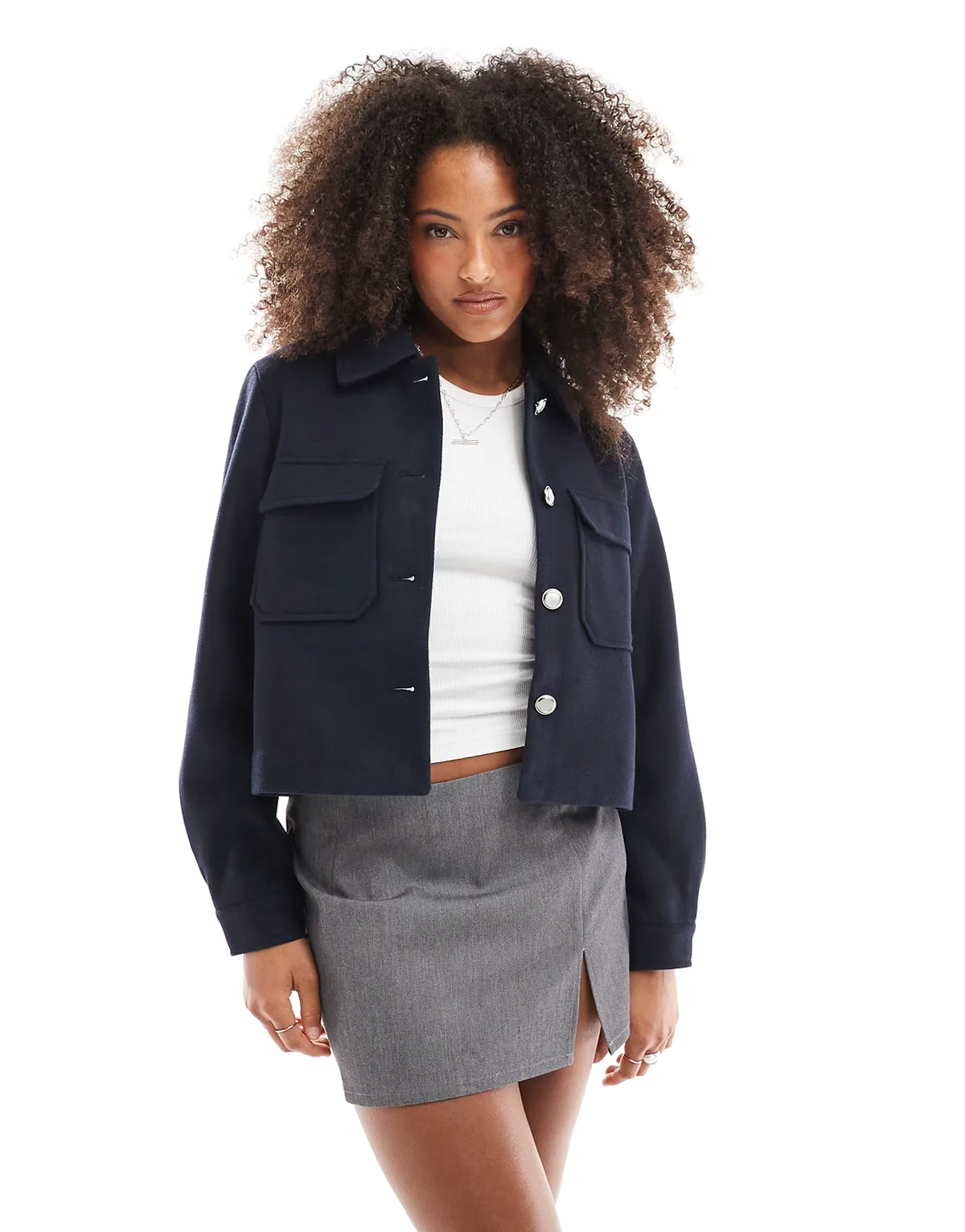 – Kastige Jacke in Marineblau