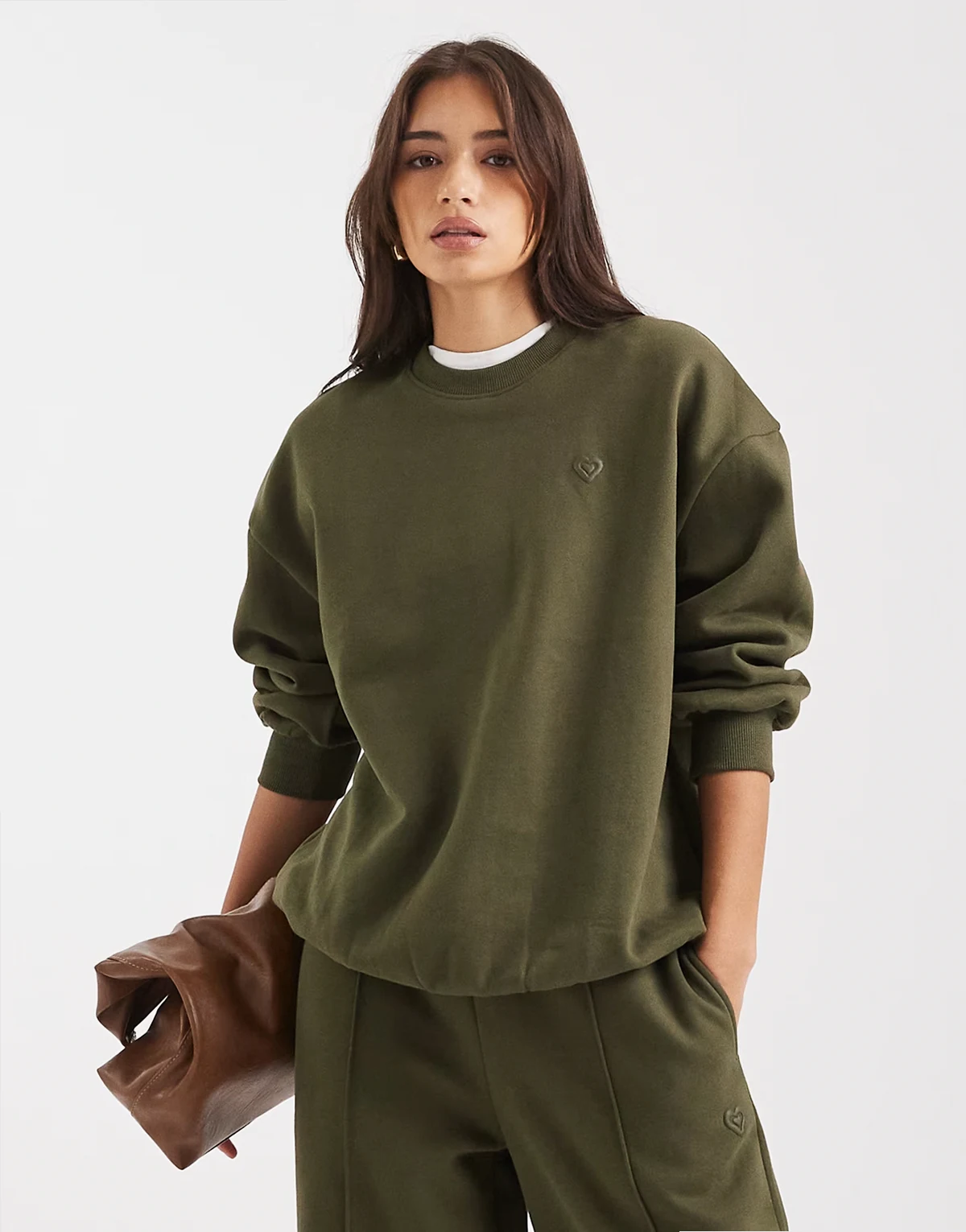 oversized sweatshirt in olive