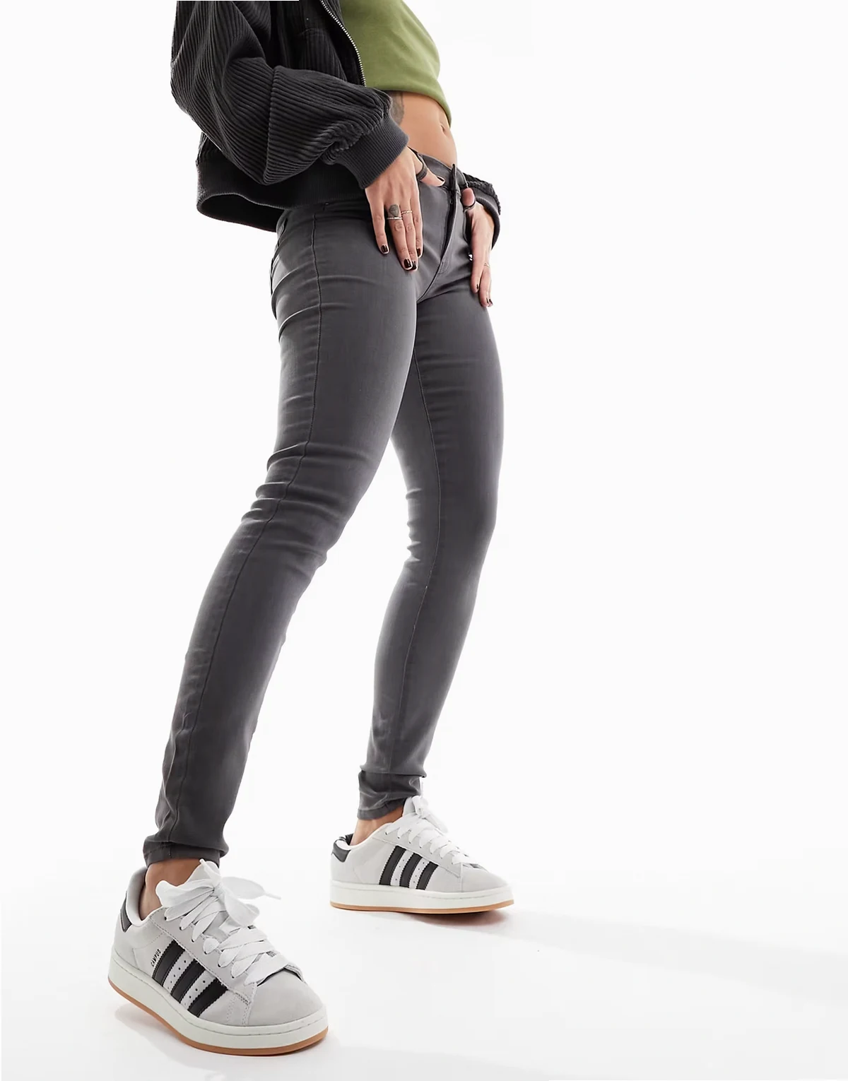 – Rain – Skinny-Jeans in dunkelgrauer Waschung
