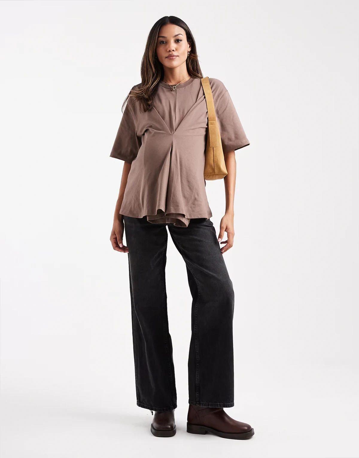 ASOS DESIGN Maternity ASOS DESIGN – Weite Dad-Jeans in verwaschenem Schwarz