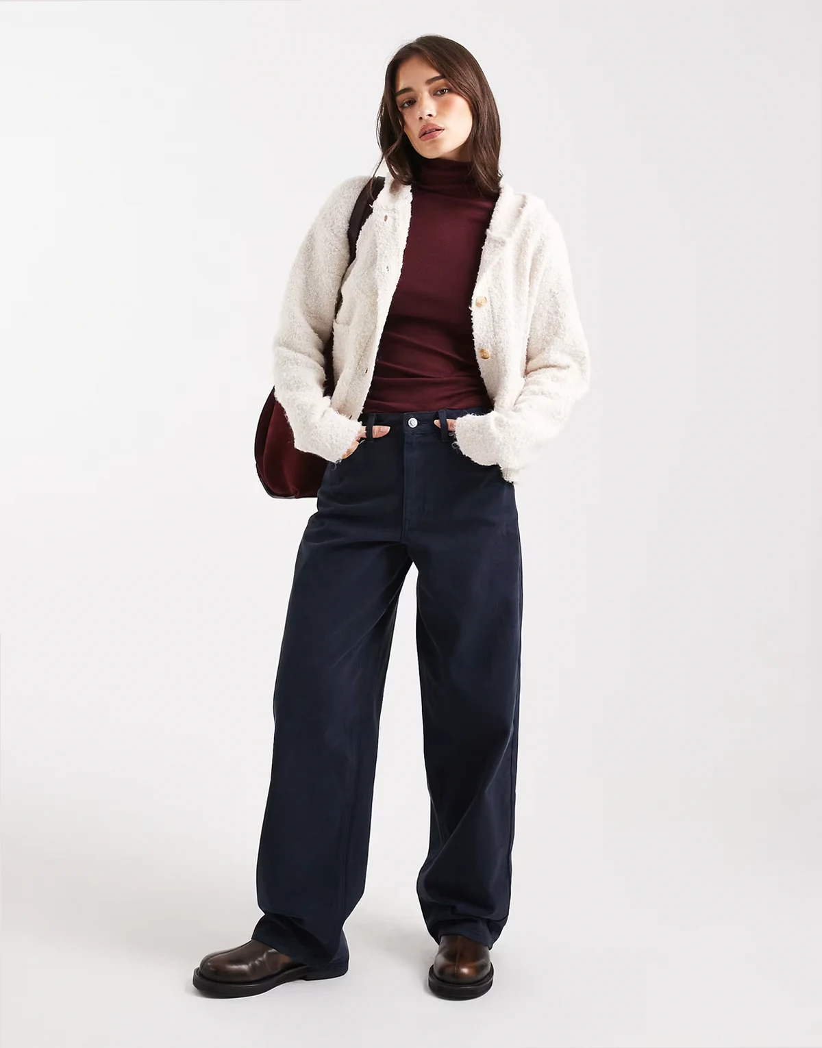 femme baggy jeans in navy wash - part of a set