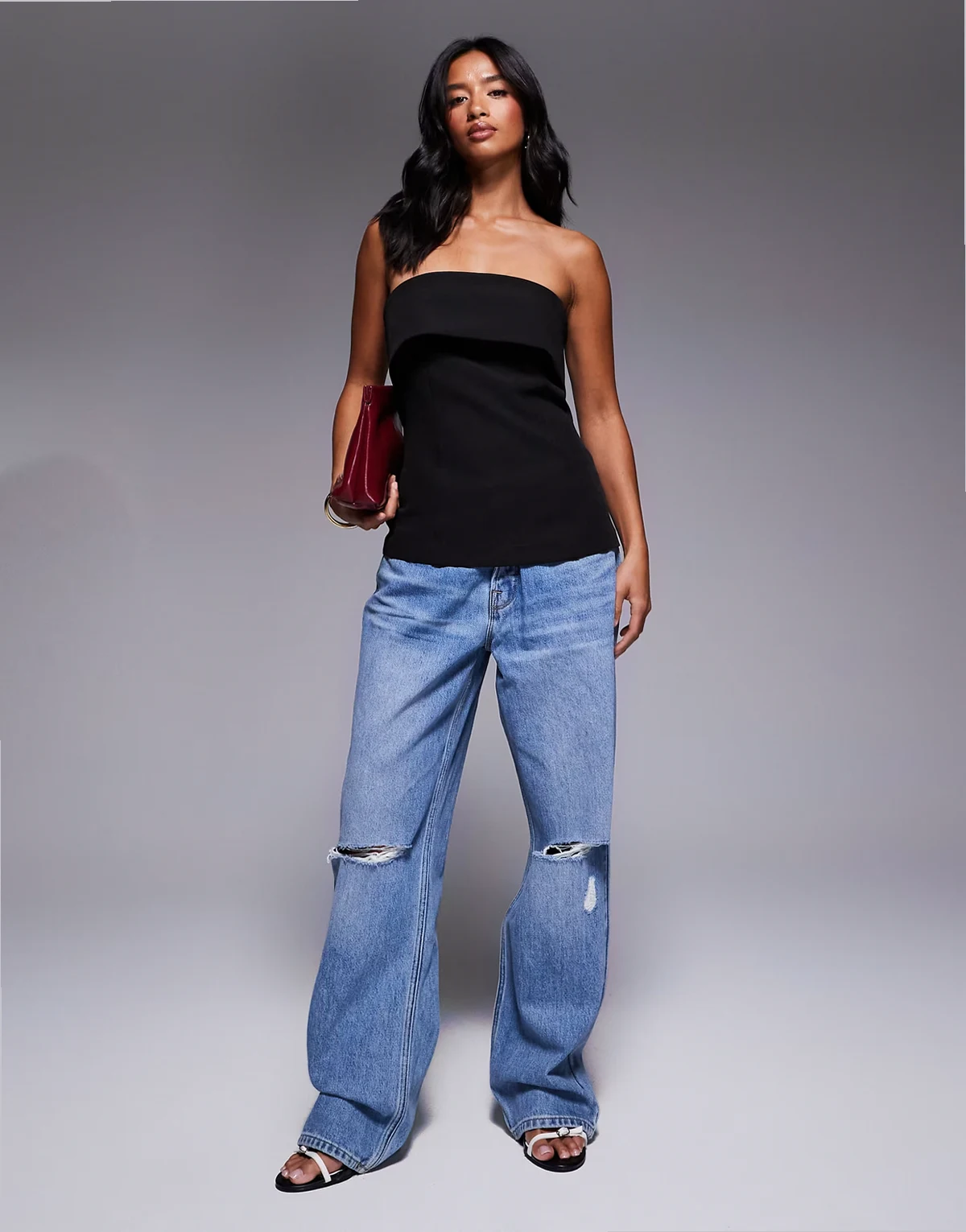 good 90s relaxed jeans in mid blue