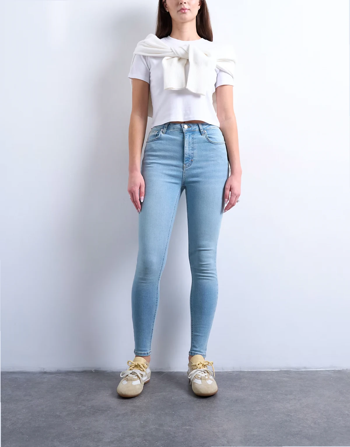 – Jamie – Skinny-Jeans in Bleach-Waschung mit hohem Bund