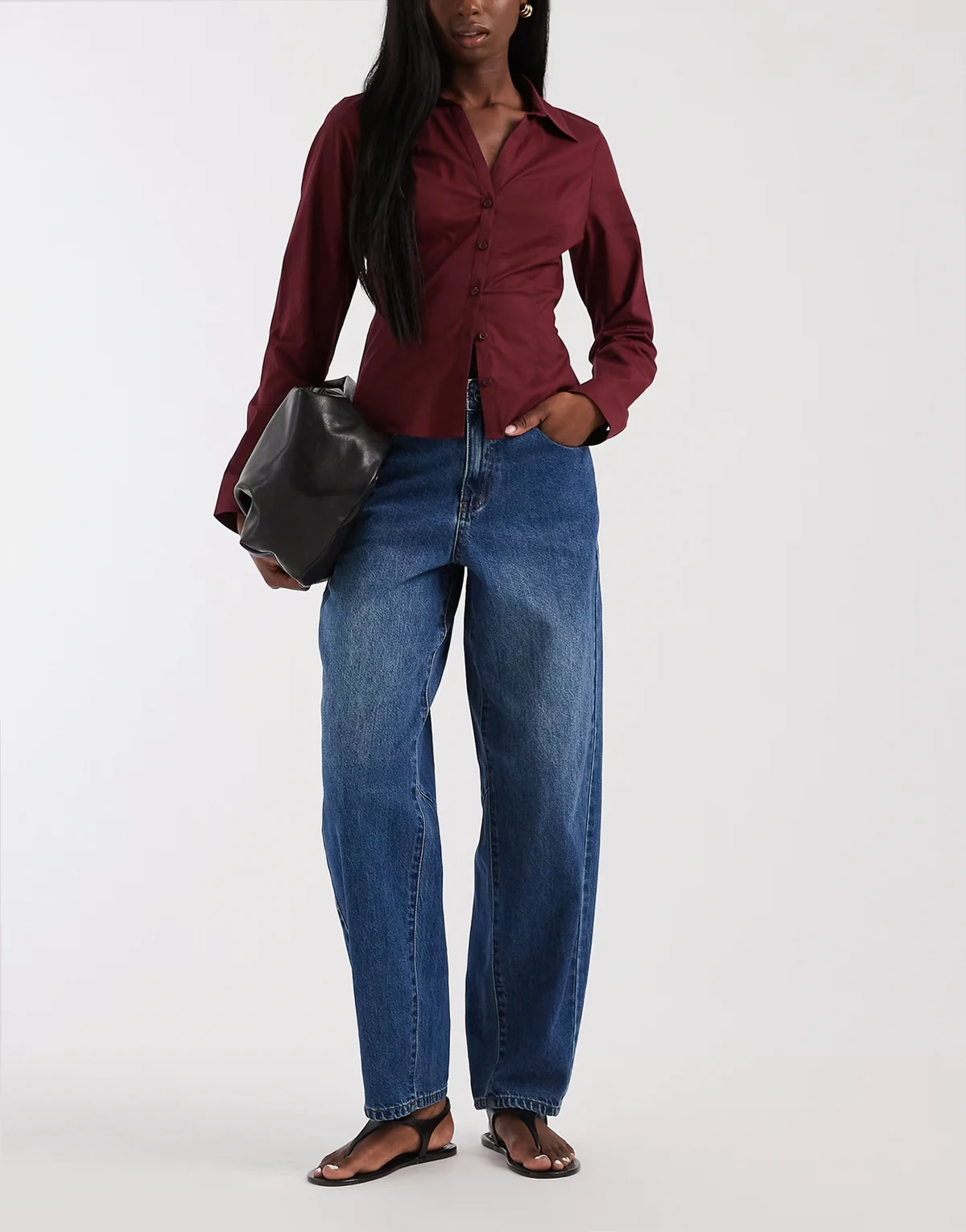 – Zoe – Barrel-Jeans aus Denim in Mittelblau