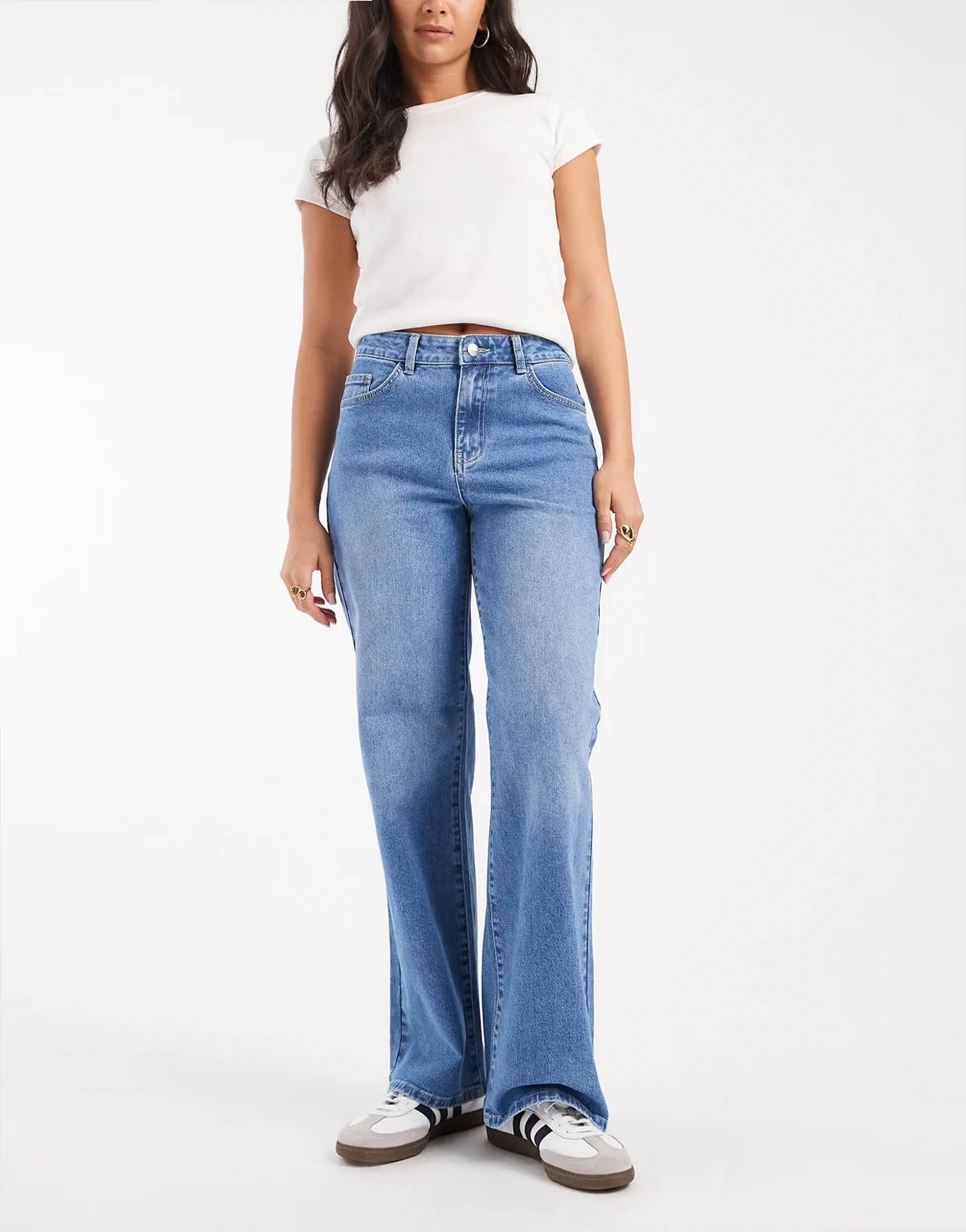 – Rio Mae – Weite Jeans in hellem Jeansblau