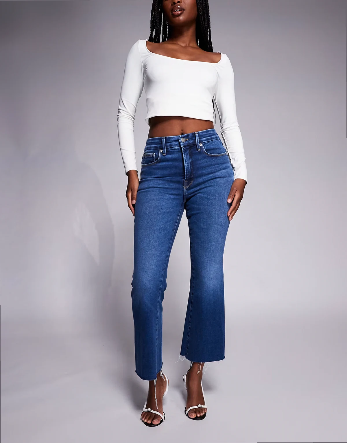 – Soft Tech Good Legs – Cropped-Boot-Jeans in mittlerer Waschung