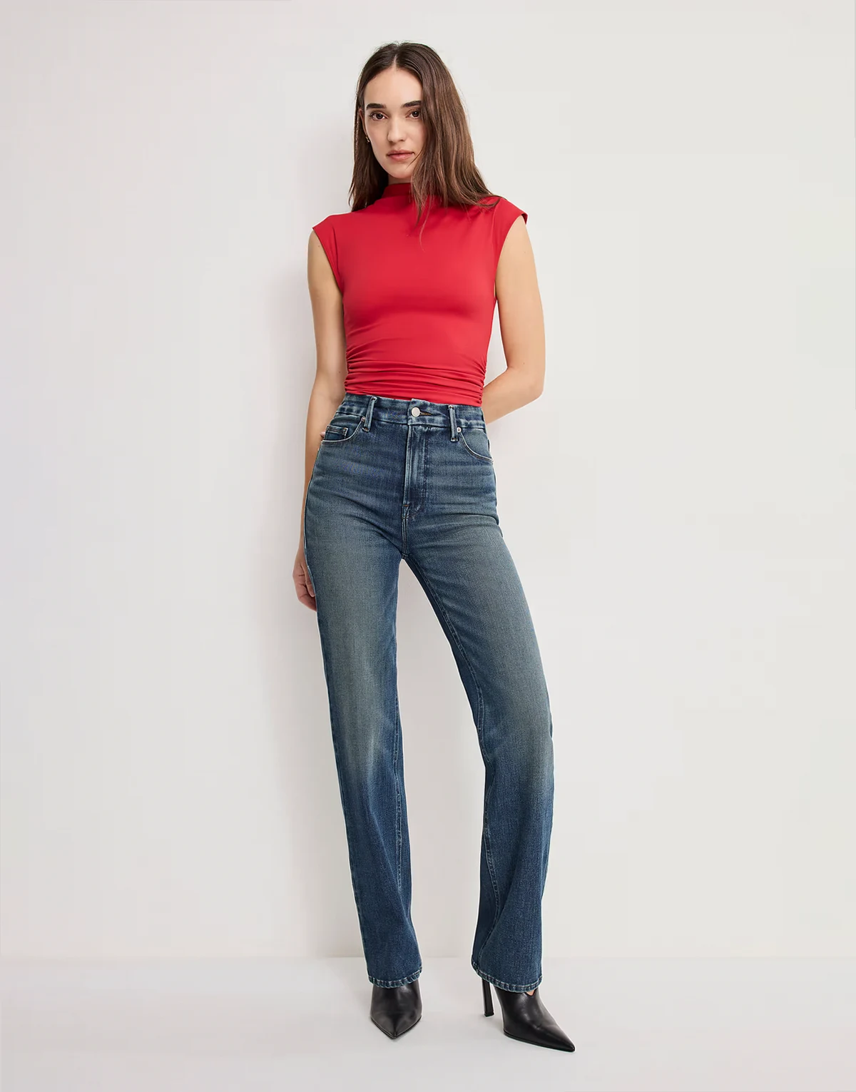 – Soft Tech Good Legs – Straight Jeans in verwaschenem Mittelblau