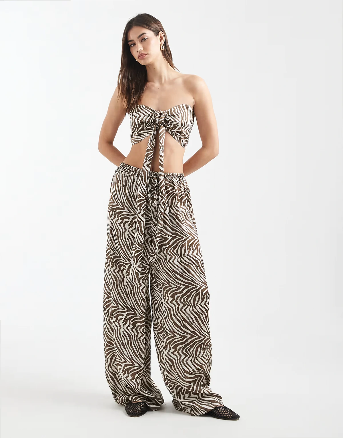 beach pants in zebra print