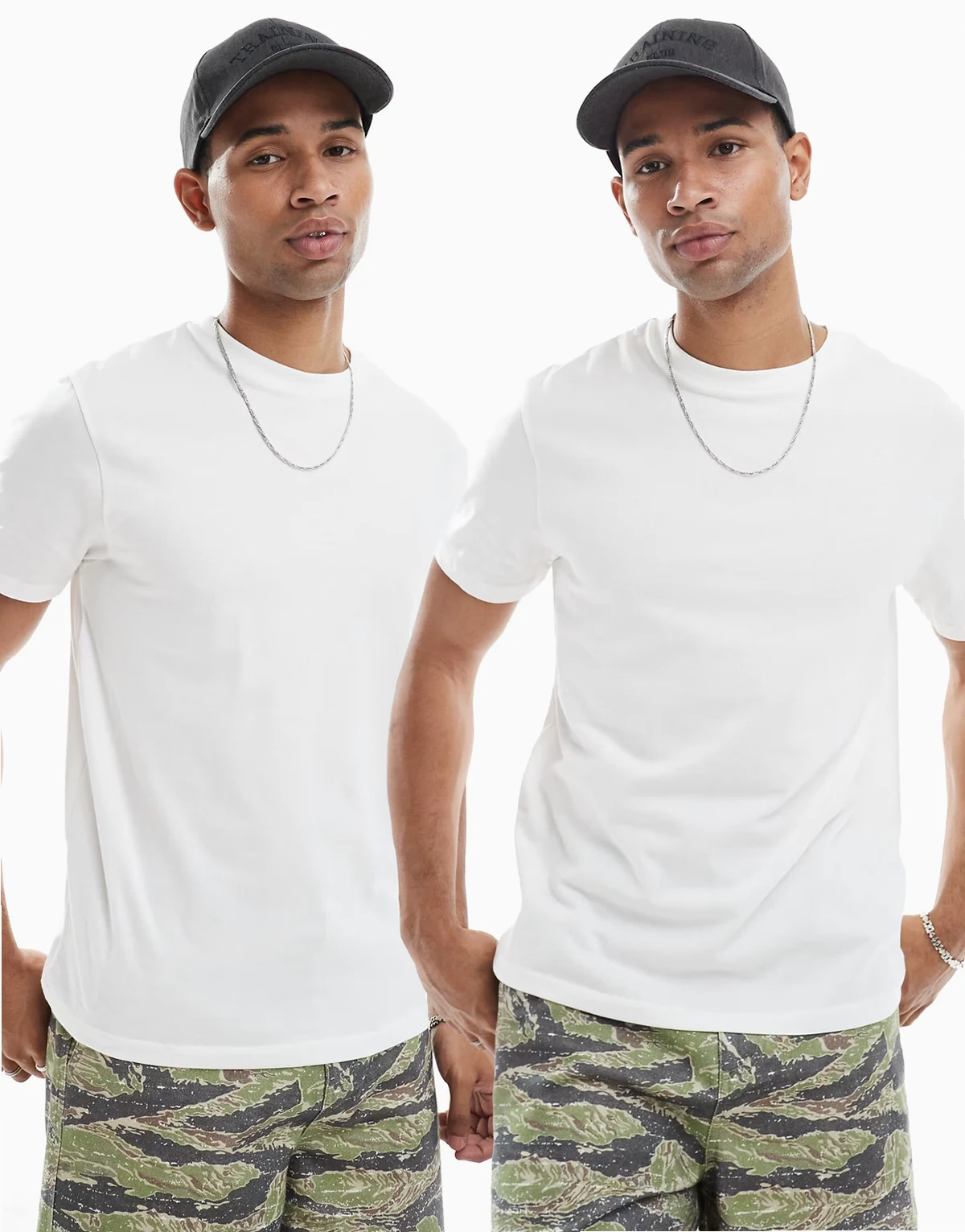 – 2er-Pack Basic-T-Shirts in Weiß mit Rundhalsausschnitt