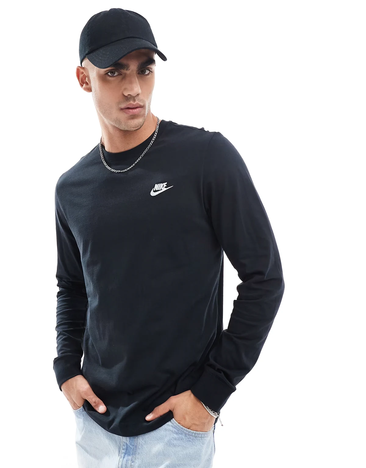 Club long sleeve t-shirt in black