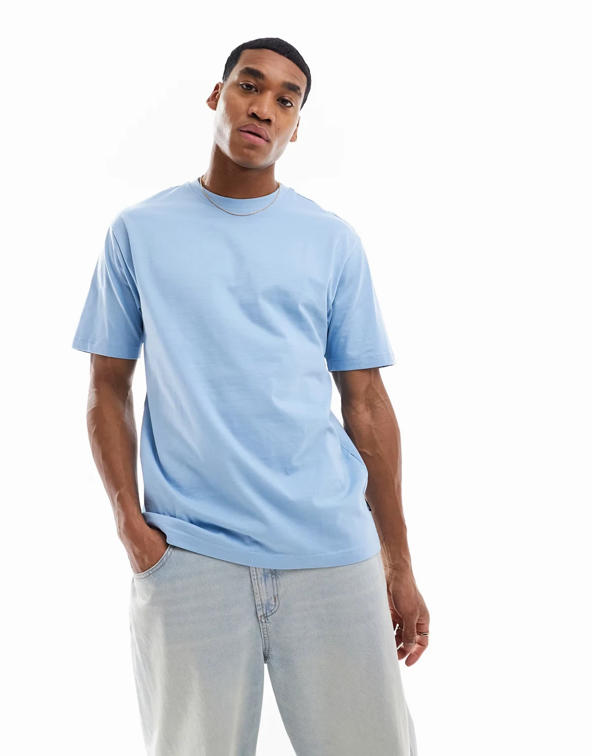 relaxed T-shirt in light blue